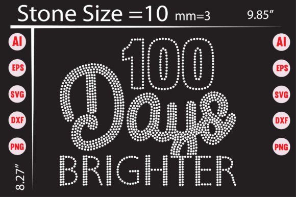 100 Days Brighter Rhinestone Templates: A Creative Spark