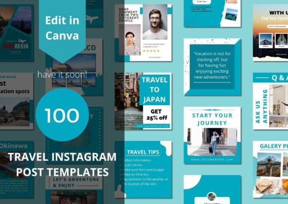 100 Travel Social Media Canva Templates: Your Next Content Breakthrough
