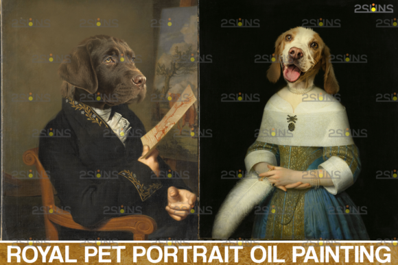 Create Timeless Art with Royal Pet Portrait Templates Vol. 14