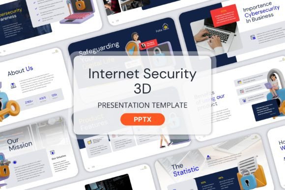 Evaluating Internet Security 3D - PPT Templates for Your Business Needs