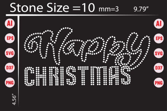 Happy Christmas Rhinestone Templates: Designs for Festive Projects