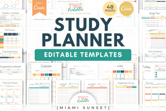 Master Your Schedule with Study Planner Canva Templates MIAMI SU