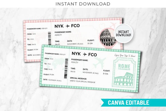 Rome Boarding Pass Templates: A First-Class Ticket to a Memorable Surprise