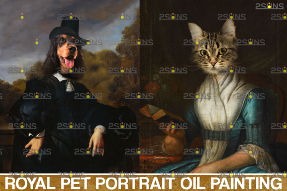 The Digital Renaissance: Transforming Pet Photography with Royal Pet Portrait Templates Vol.12